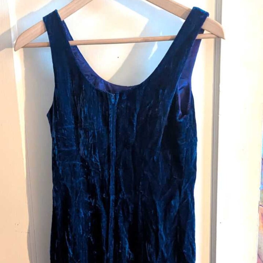 Jump Apparel Co by Wendy Chaitlin Vintage Navy Velvet Mini Dress 3/4